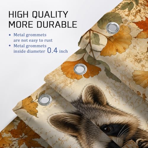 Rideau de douche extra large imperméable en polyester à motif automnal rustique