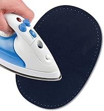USIT, Suede Patches Iron-On 16 x 11 cm, Ideal for Repairing Trousers, Jackets and Shirts, Unalterable Colours, Dark Blue, Pack of 2