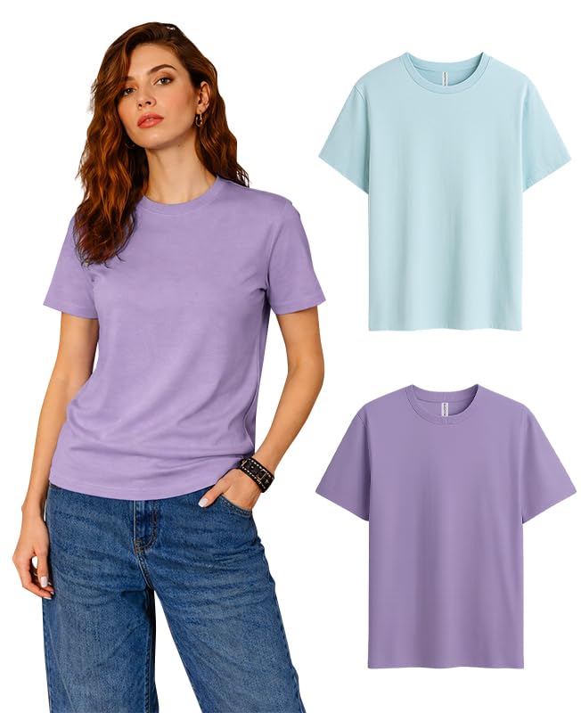 Image of Sleepynuts Women's Plain Round Neck Regular Fit Half Sleeve Cotton T Shirt