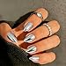 SXVME Chrome Press on Nails Short Almond, Metallic Sliver Fake Nails with a Sparkle Mirror Finish, Glitter Glue on Nails for Women Birthday Party, Thick Quality Soft Gel Nail Press ons 30 Pcs
