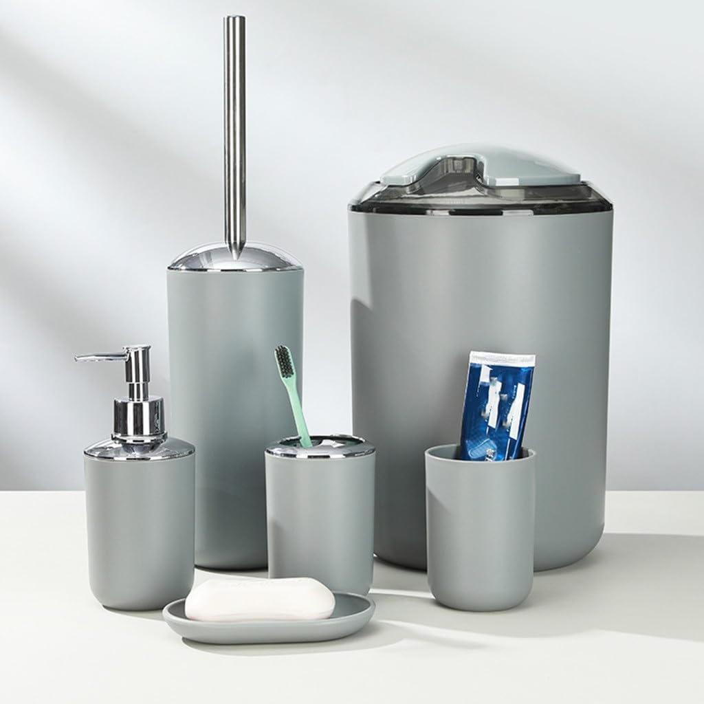 Plastic Bathroom Supplies Six-Piece Set Gargle Brush Teeth Rack Soap Box Storage