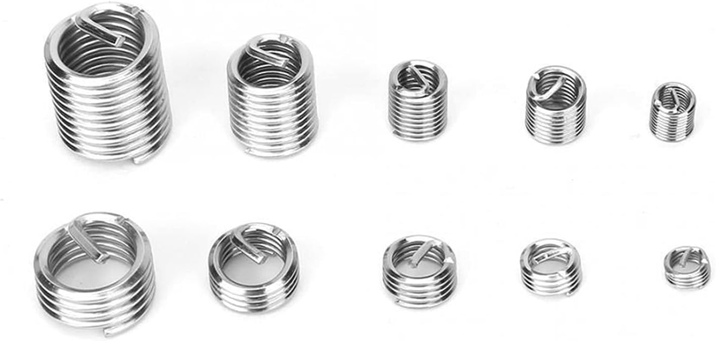 YANGQI yaoqijie 240Pcs M3 M4 M5 M6 M8 Stainless Steel Threaded Insert Helical Wire Screw Bushing Helicoil Thread Repair Recovery Tool Kit Lasting
