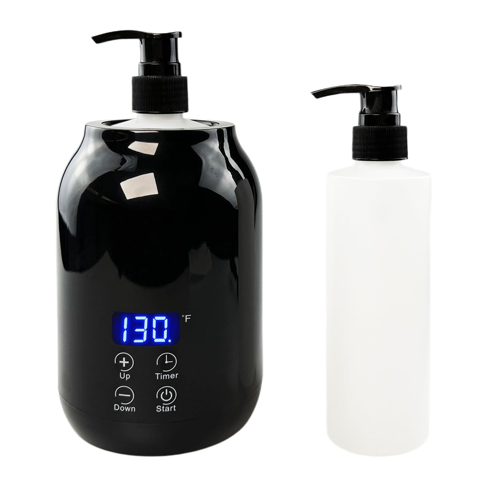 Massageöl Wärmer, Einstellbare Massageölwärmer 30-65°C mit 2 Ölflaschenspender LED Anzeige, Gel Ölwärmer Flaschenwärmer für Spa Salon
