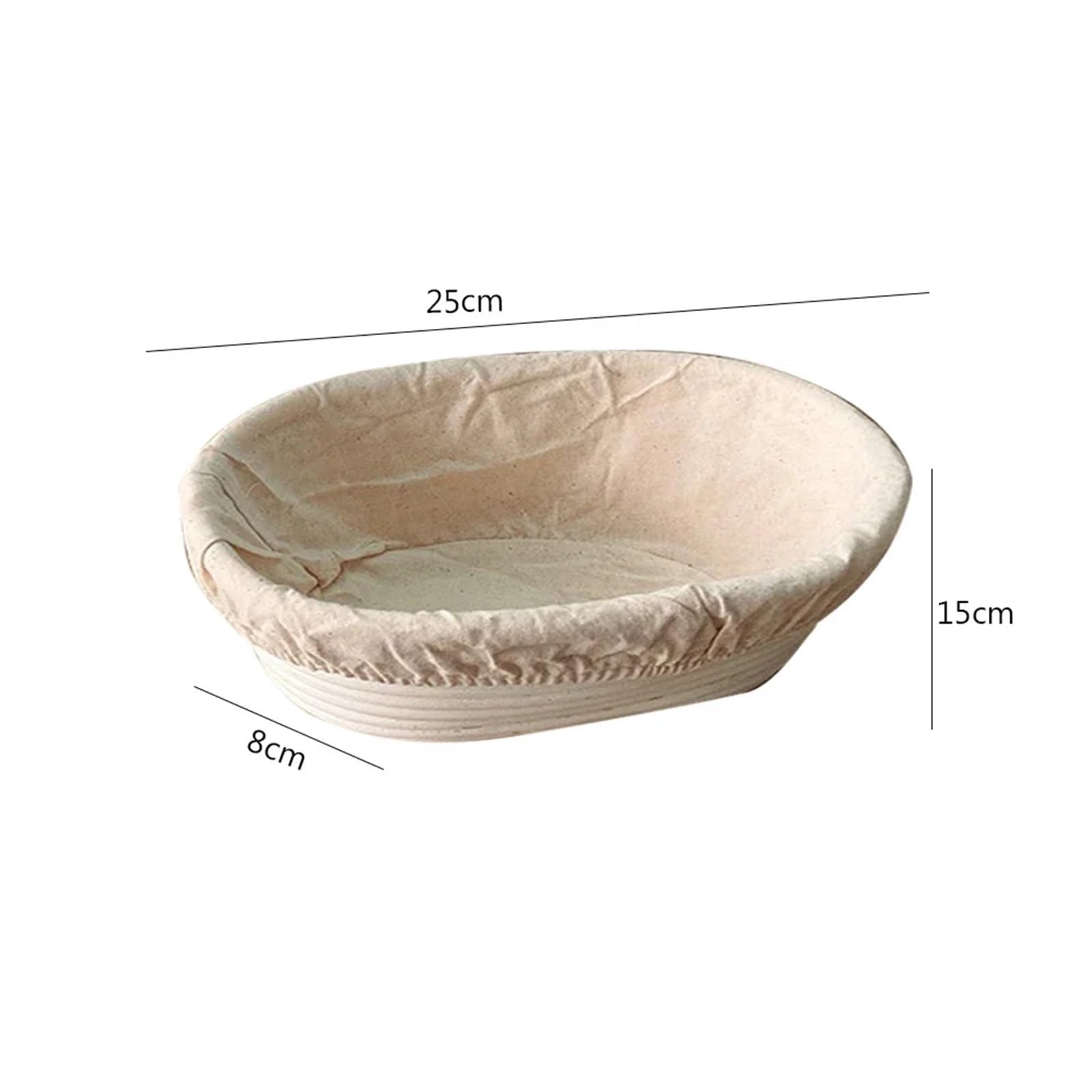 Cesta Para Fermentar Pan Cestas ovaladas de fermentación de pan, cesta de pan Banneton de masa madre de ratán portátil, cestas tejidas a prueba de pan, herramientas de cocina(Medium)