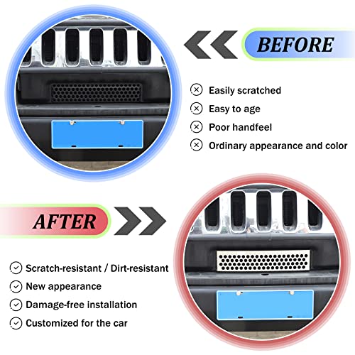 Image of Honeycomb Mesh Grill Spoiler Bumper Vent for Hummer H2 2003-2009, Front Bumper Vent Mesh Grille Cover, Front Grill Mesh Grille Grid Inserts Bezel Cover Panel, Car Front Bumper Trim