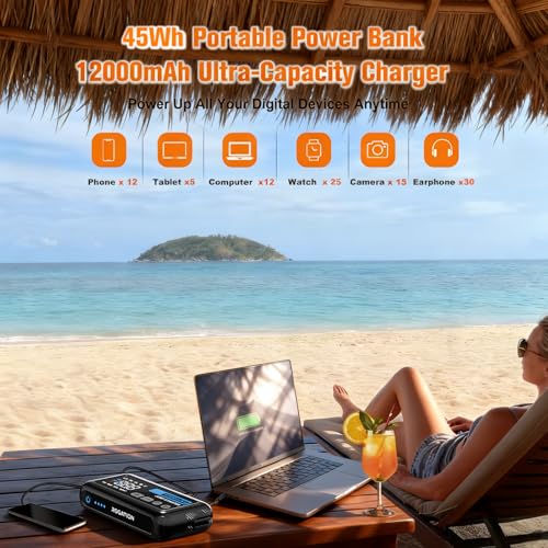 Image of Jump Starter with 150PSI Air Compressor, 2000A Peak 12V Booster, 10000mAh Portable Car Battery Jump Starter, Up to 10L Gas /8L Diesel Engines, 33W Bidirectional Fast Charging Power Bank-Black