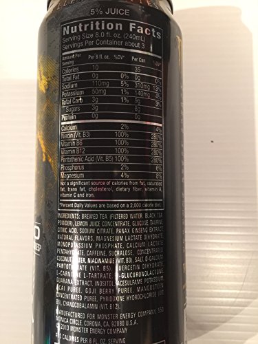 Image of Monster Rehab Energy Drink, Tea Plus Lemonade, (Pack of 12)