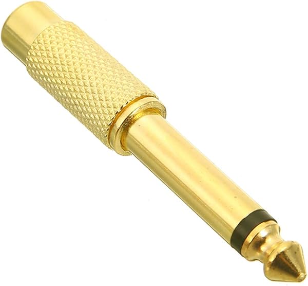 Greluma 8 Piezas de Adaptador de audio macho a hembra RCA de 6,35 mm (1/4 pulgada) - 4