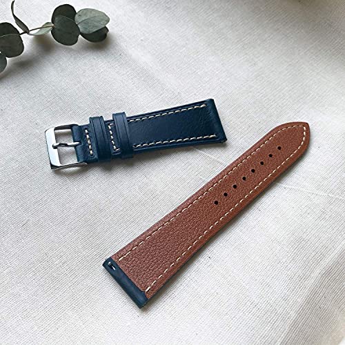 Bracelet de montre en cuir 24mm vert pour remplacer une sangle usée homme - 5