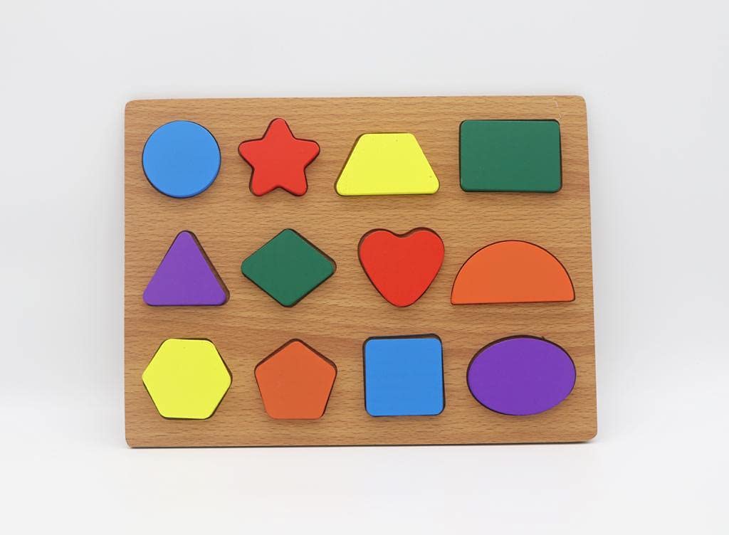 VERAT 12 Geometric Shapes Toddler Puzzle Montessori Learning Shape Toy Board for Kids Preschool Boys & Girls Educational Toys and Gift (B09RQPHDNP) Amazon Price History, Amazon Price Tracker