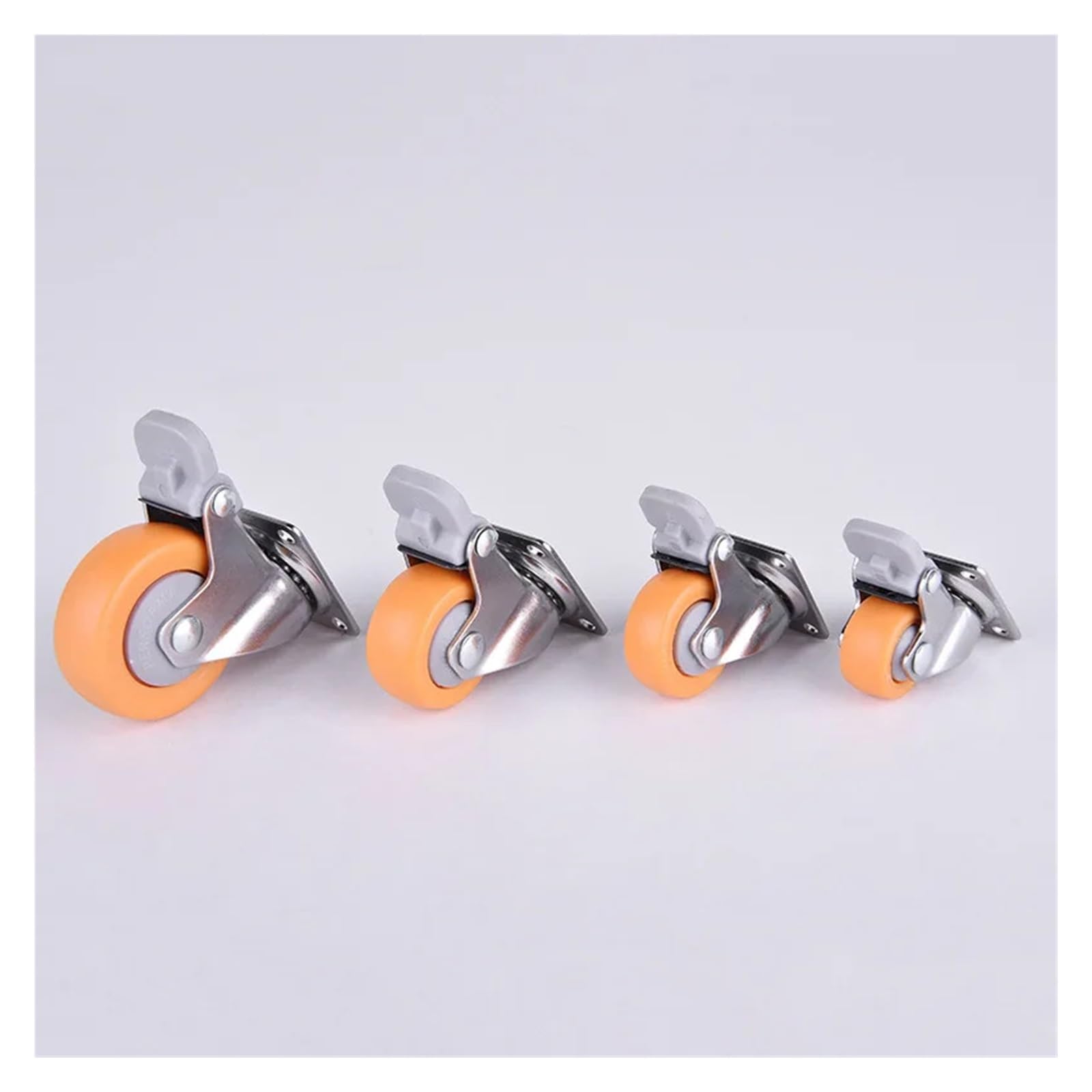 MXXDMOPD 1 x 1/1.25/1.5/2 inch Furniture Caster Orange Swivel Trolley Rubber(C,1.0 inch)
