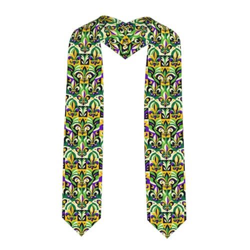 Augenstern Unisex Pointed Graduation Stoles Mardi-Gras-Fleur-De-Lis Fashion Graduation Sash