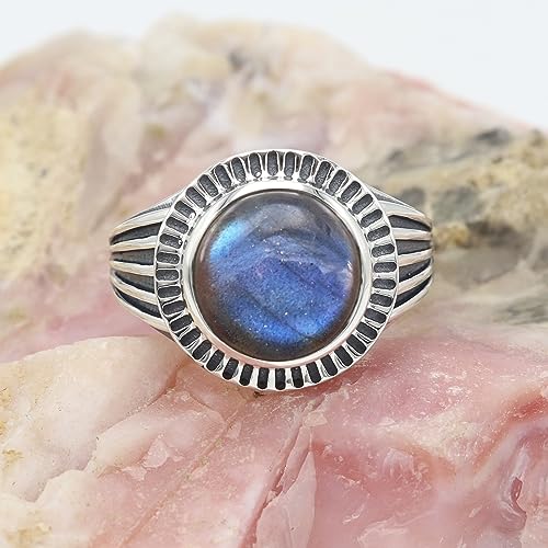 Bagues en pierre précieuse labradorite et bague de déclaration homme