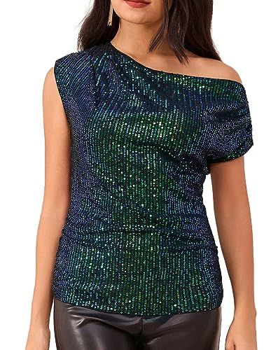 GRACE KARIN Damen Elegant Pailletten Top Glitzer Party Oberteil Festliche...