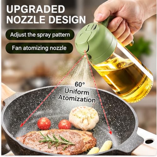 Image of 2-in-1 Oil Sprayer & Dispenser Bottle 500 ml, Hard Plastic Cooking Oil Spray Bottle with Spray Nozzle, Refillable Mister for Air Fryer, BBQ, Salad, Roasting & Kitchen Use