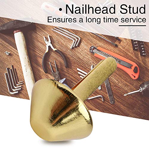 50PCS Plate Bottom Studs Bag Feet Flat Metal Cone Studs Mushroom Spike Rivet Purse Spike Nailheads Brad leathercraft Findings (15mm-Gold) - Image 4