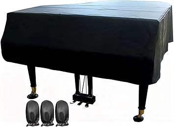 PCLOOV-Grand Piano Cover-Elegant Black Appearance-Waterproof, Dustproof, Sunscreen and Scratch Proof -Baby Grand Piano Cover?62.9in/160cm?