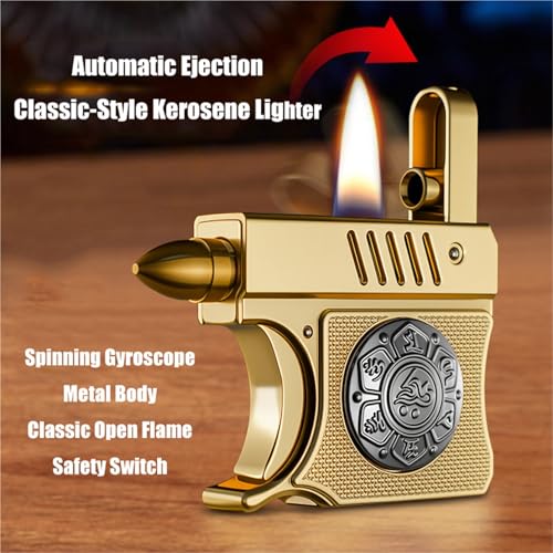 Encendedor metálico recargable con diseño retro bala miniatura 2