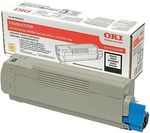 OKI 43324408 - Tonerkassette schwarz - Tonerkassette/ Farbe: schwarz/ Lebensdauer bis zu 6.000 Seiten DIN A4 (bei 5% Tonerdeckung)/ Tonerkassette und Bildtrommeleinheit werden separat gewechselt/ Dadurch Verringerung der Druckkosten/ für C5600/5700