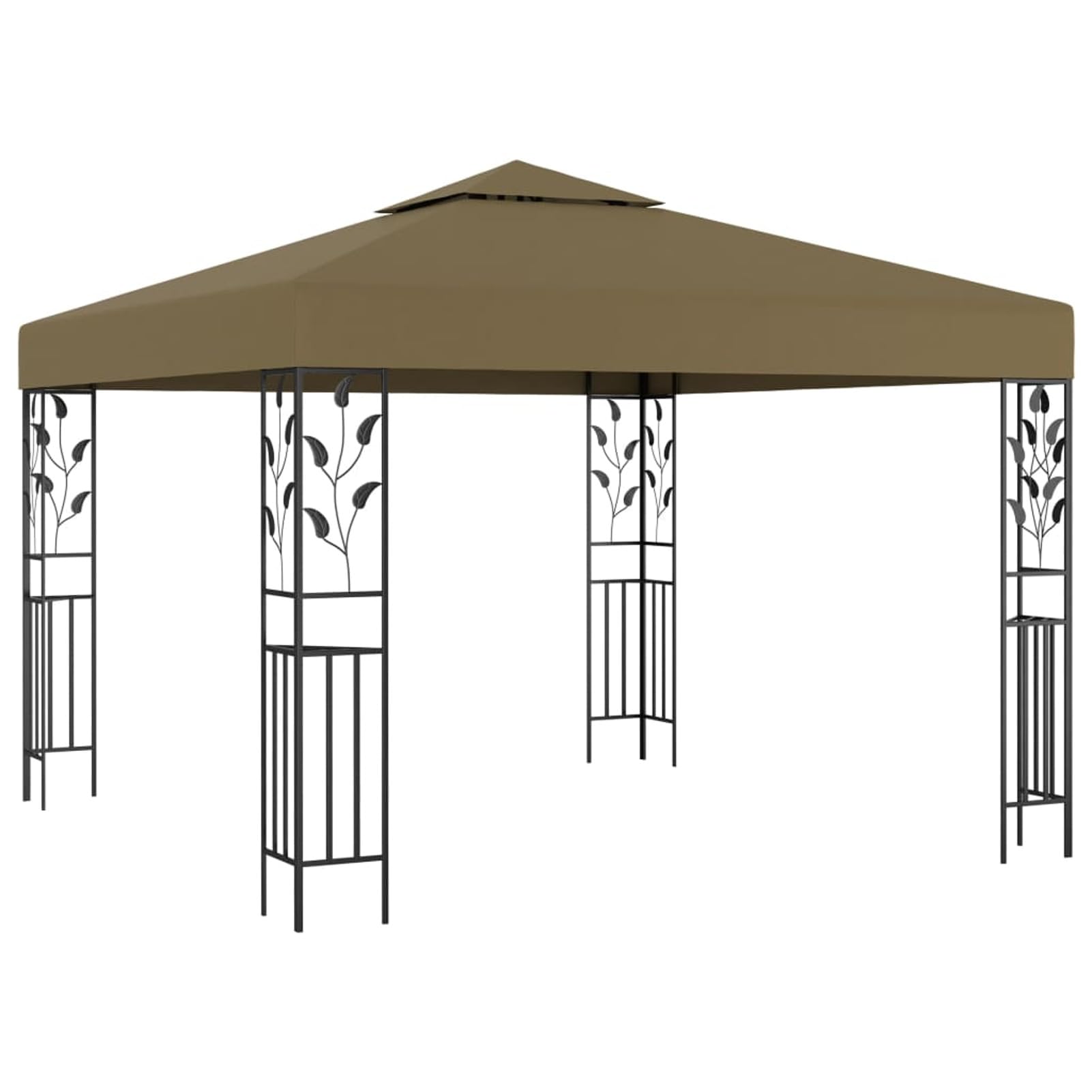 Gazebo 3x3 m Grigio Talpa 180 g/m²,Gazebo Pergola Con Telo Impermeabile Richiudibile E Struttura Rettangolare In Acciaio Inossidabile Ad Alta Densità,Per Arredo Giardino,Terrazzo e Attività Comm