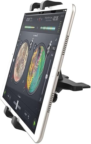 woleyi Soporte para tablet con ranura para CD, soporte para iPad y reproductor de CD, soporte ajustable para tableta para automóvil, compatible con