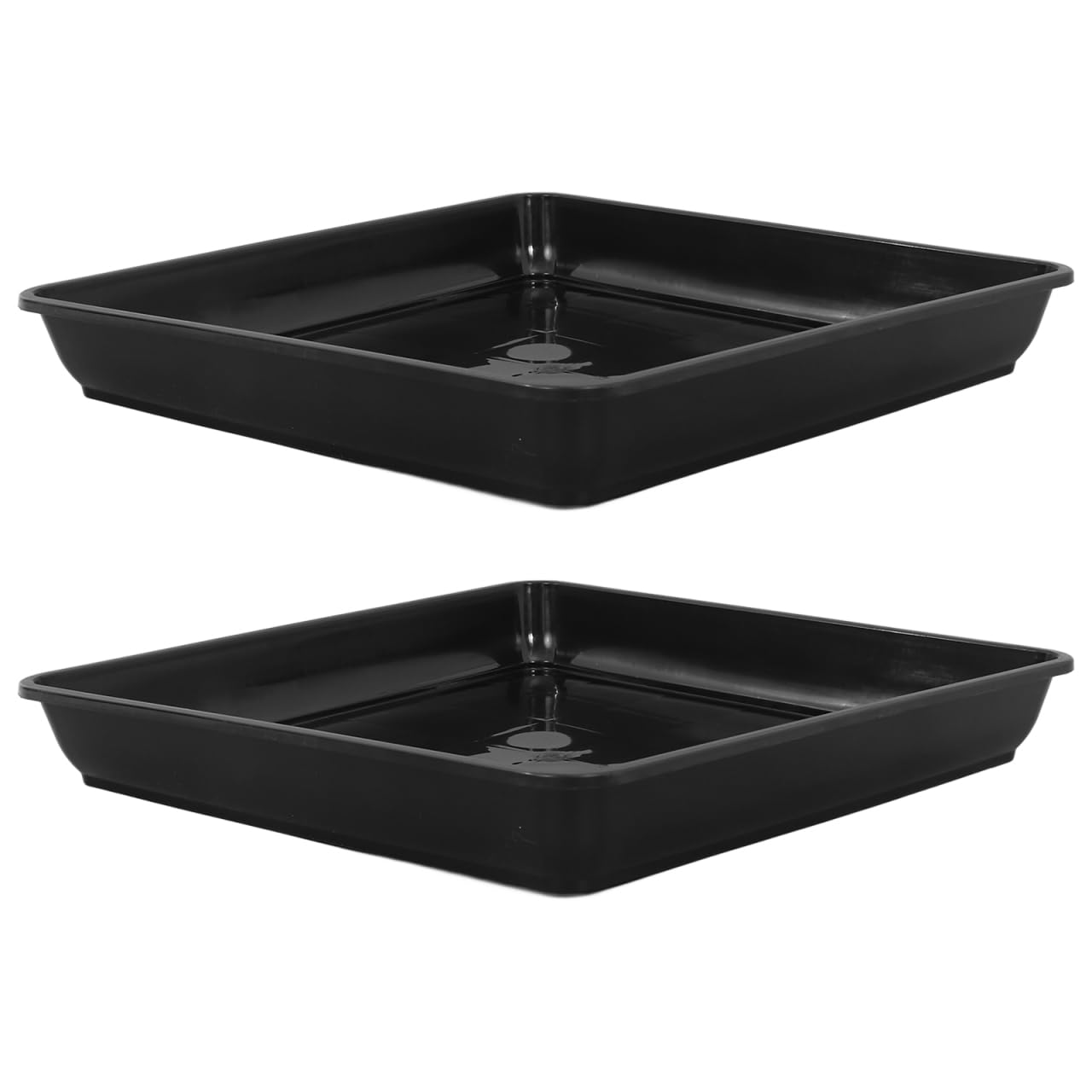 BESPORTBLE 2 sottovasi quadrati per vasi: sottovaso in plastica, per vasi di fiori, per interni ed esterni, 41 x 41 x 5,50 cm