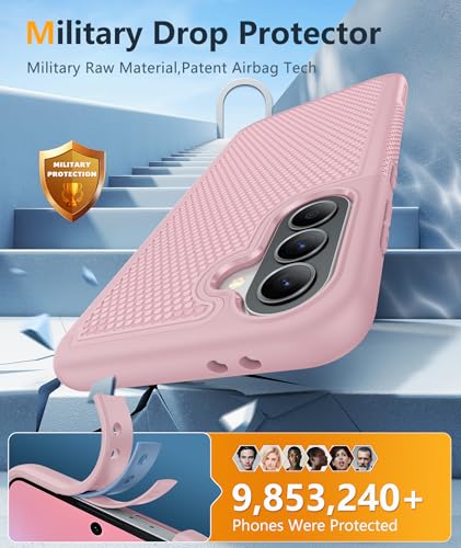 Image of FNTCASE for Galaxy A37-5G Phone Case - Samsung Military Grade Drop Protection Cases, 14ft Drop Tested, Screen Protector Included, Anti-Slip Matte Textured, TPU+PC Dual Layer Shockproof Cover (Pink)