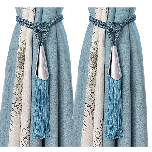 Cortinas de alzapaños con borlas de salón, accesorios de decoración para ventanas #A 2