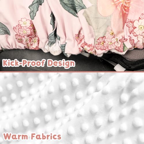Image of TANOFAR Car Seat Cover Baby, Winter Carseat Cover for Newborn, Infant Car Seat Cover with Windproof and Kick-Proof, Super Warm Plush Fleece Baby Carrier Cover for Infant Boys Girls (Floral)