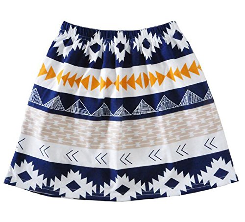 Fayaleq Toddler Baby Girls Birthday Outfits Letter Print Short Sleeve Tops And Skirt Clothes Party Dress Set Size 2-3Years (Dark Blue) #TOP4