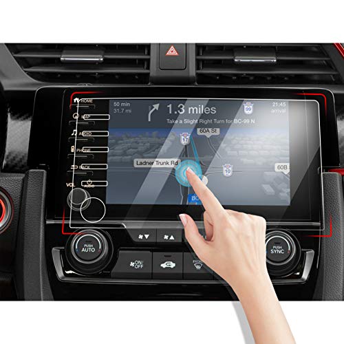Yumzeco 7 Inch Car Screen Protector Compatible with Honda Civic Touring Type R 2019-2021, 9H Anti-Scratch Navigation Display Tempered Glass Screen Protector for Civic(5 Button Version)