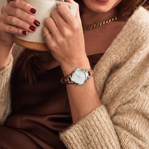 BUREI Double-Wrap Leather Strap Watch