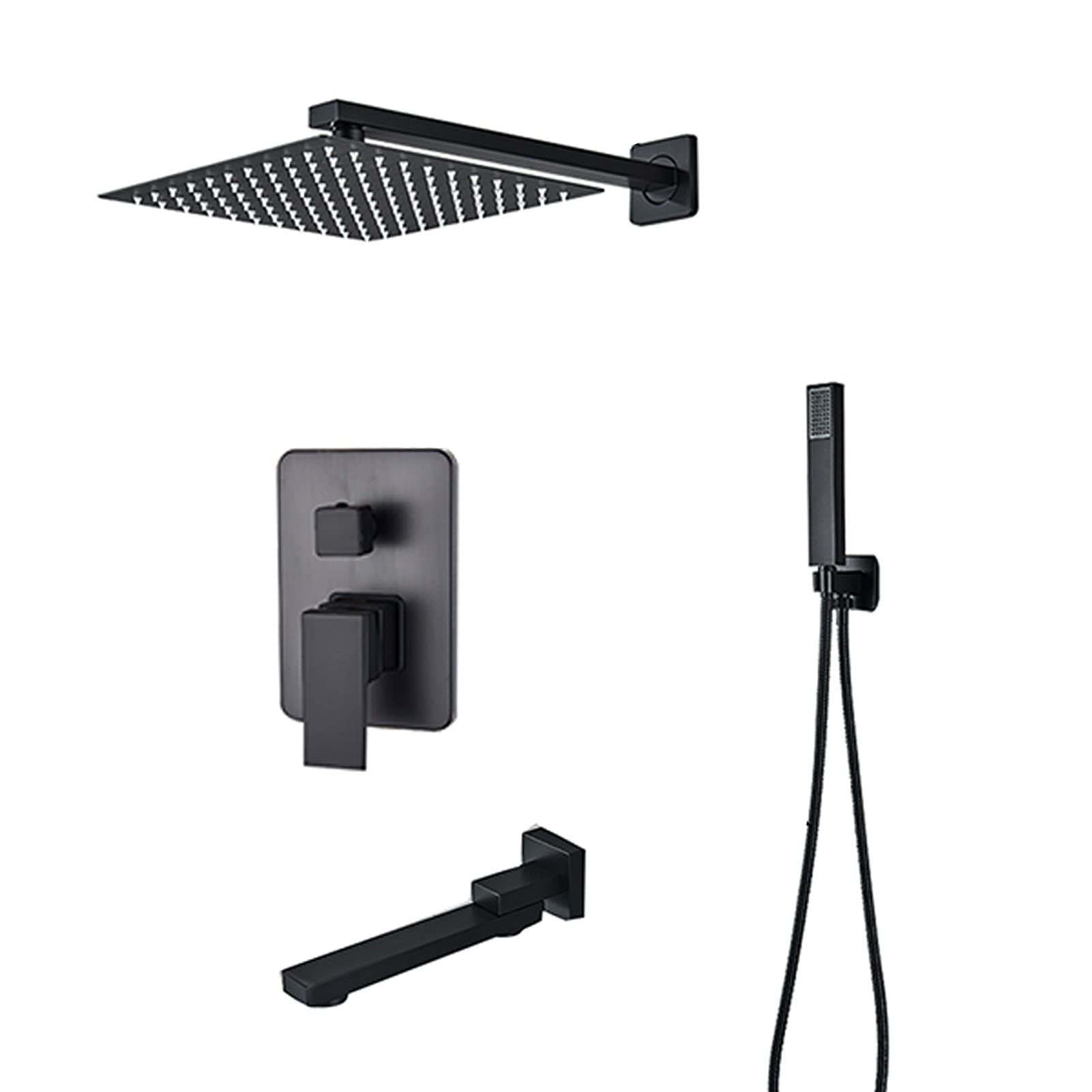NZPOST Shower with Tub Spout, Wall Mount Shower Faucet Set with 10Inch Rain Shower Head, Handheld Shower