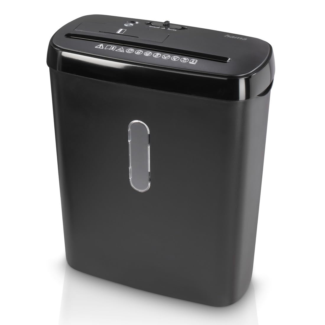 Hama |Trituradora de Papel Nivel Seguridad P2,T1 (Basic S8CD, Destructora de Papel, Velocidad Corte: 2,8m/min, Bandas magnéticas, BLU-Ray, CD, DVD, Papel, Tarjetas de plástico) Negro