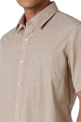 Image of Van Heusen Casual Printed Shirt for Men| Premium Cotton| Half Sleeves| Slim Fit |Breathable Fabric