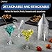 CALBODE 50 Pack Plastic Martini Glasses Sets for Party 7oz Clear Cocktail Glasses with Sticks Plastic Disposable Cups Perfect for Wine, Appetizers, Btirhday Wedding and All Events（100pcs）