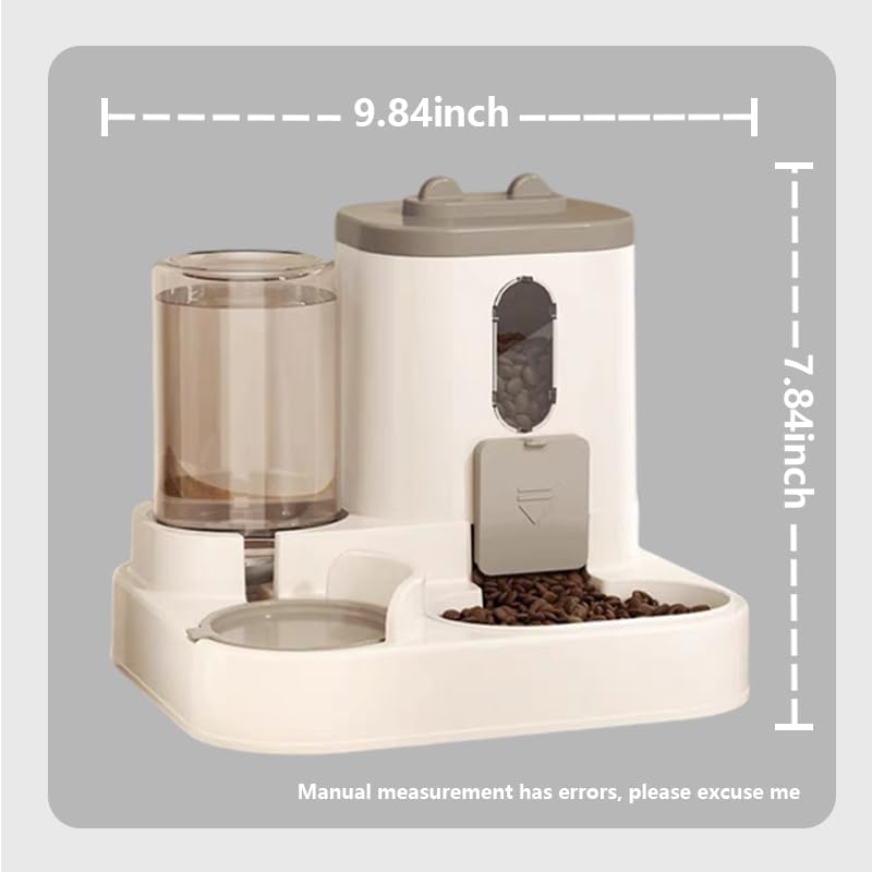 Miniatura 4 de Juego combinado de alimentador de mascotas y dispensador de agua mejorado dos en uno, alimentador automático y dispensador de agua para mascotas