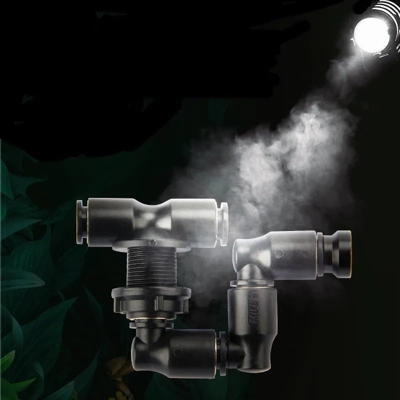 360 Degree Rotating Reptiles Fogger Mist Sprinkler Terrarium Nozzle Adjustable Greenhouse Pet Cooling System(Four Head)