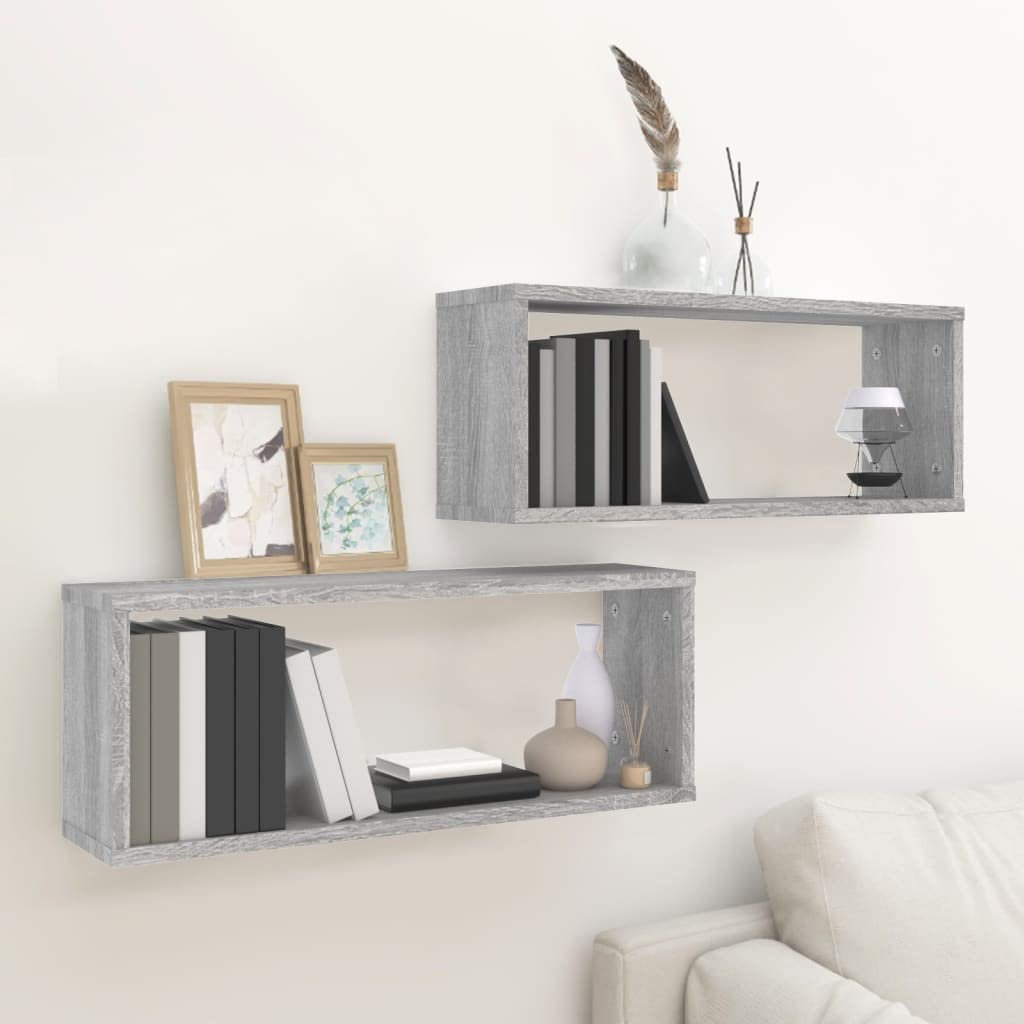Étagères murales cubiques en lot de 2 pièces compactes 60cm
