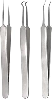 Henniu 3 pçs pinças para espinhas faciais comedone pinças curvas retas conjunto de pinças para cravos conjunto de ferramentas de aço inoxidável para manchas