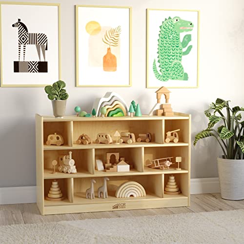 image for ECR4Kids Birch Medium Cubby Block Storage Unit with Rolling Casters, C