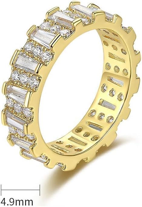Moissanite Wedding Bands in 14K Gold for Women, Stackable Promise Rings, Extraordinary for Wedding or Anniversary, Size 6-9