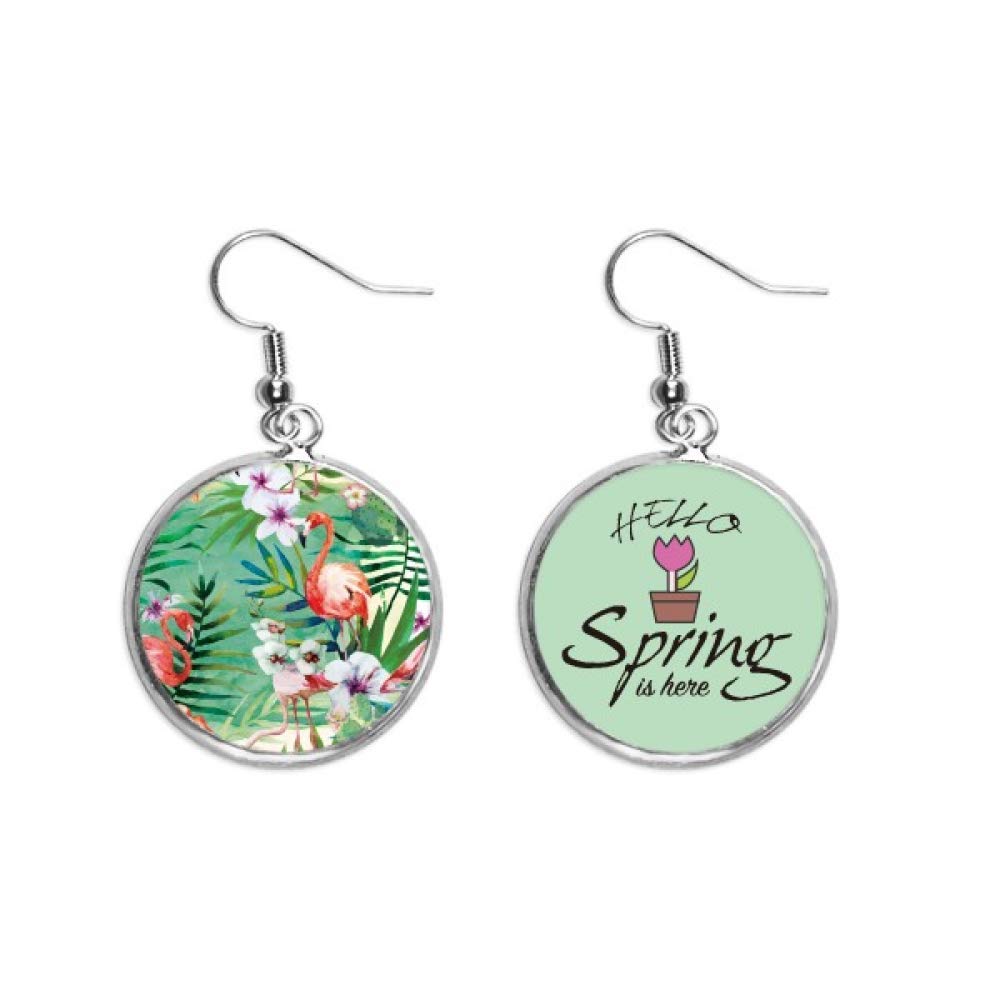 Pendientes de flamenco animal plantas tropicales joyas colgantes de temporada 5