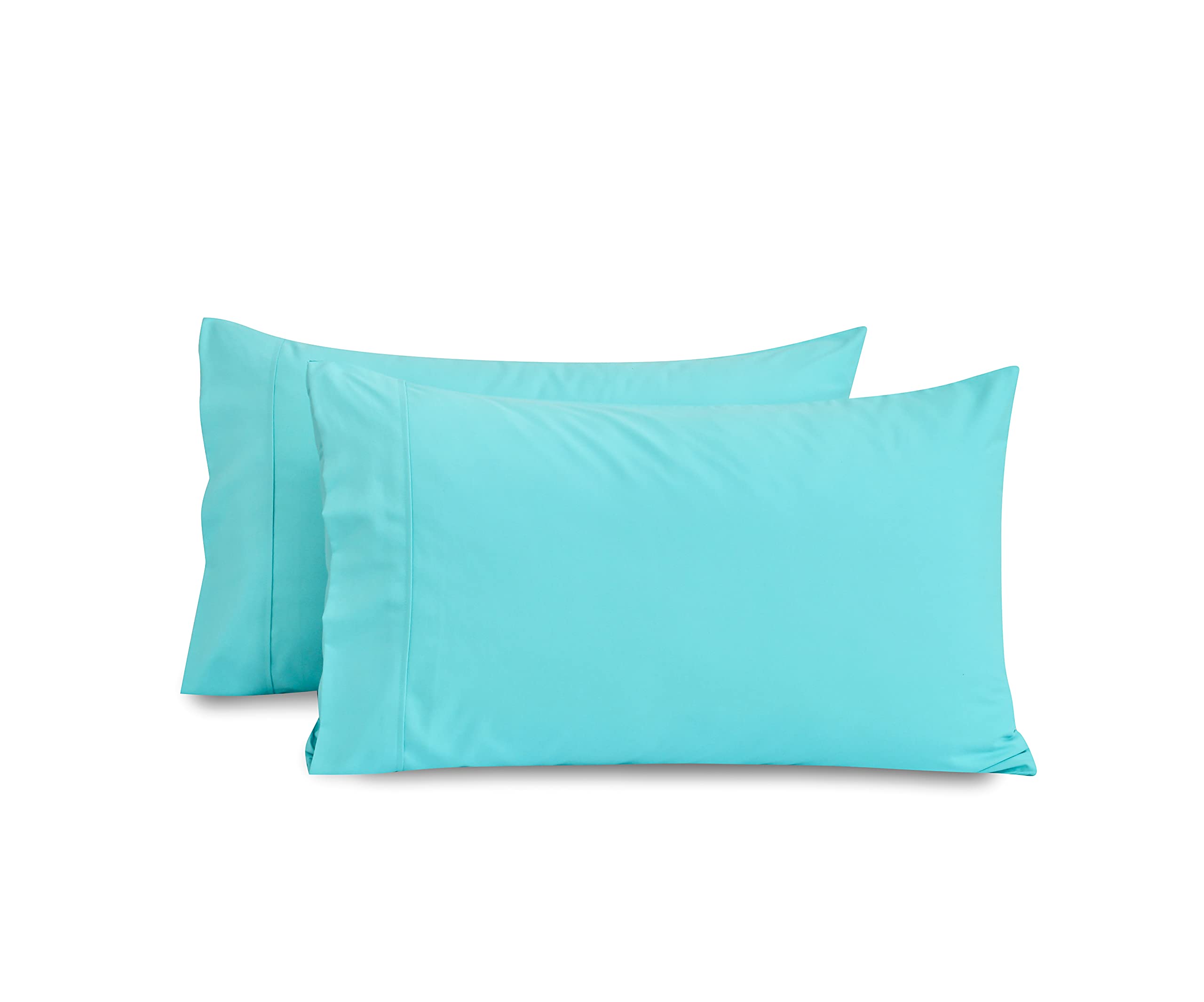 ALEXANDRA'S SECRET HOME COLLECTIONBrushed Microfiber Pillowcase Set of 2 - Soft Microfiber Pillow Cases with Envelop Closure (Aqua, Standard/Queen)
