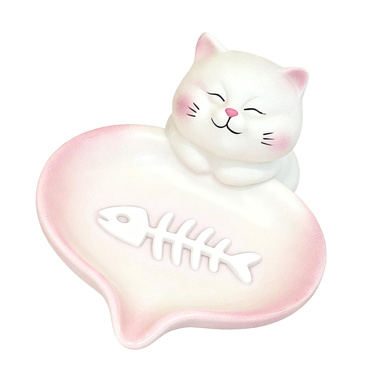 hogtnd Creative Cartoon Cat Soap Holder for Emptying, Easy Installation, Kitchen Sink Holder with Drain, Quick Emptying