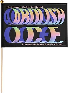 5 Pcs Immigrants Make America Great Abolish ICE Flags with Sticks,Handheld Flags for Patriotic Parade Outdoor Yard Decor Festival Celebrations Parades Day Party Supply
