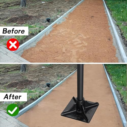 Herramienta compactadora de jardín acero 8x8 pulg. con mango miniatura 5