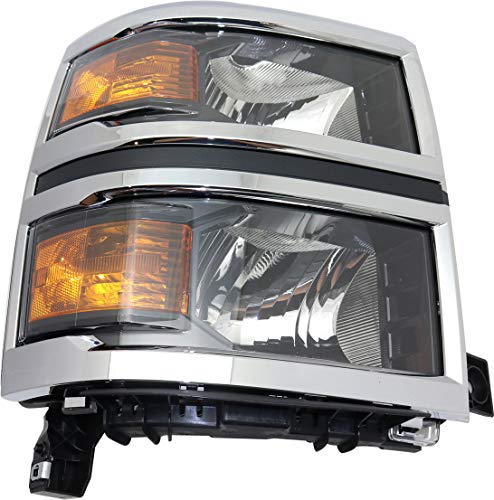 Evan Fischer Headlight Assembly Compatible with 2014-2015 Chevrolet Silverado Halogen WT/LT Models Passenger Side