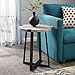 Walker Edison Anastasia Modern Metal Wrap X Base Accent Table, 18 Inch, Grey Wash