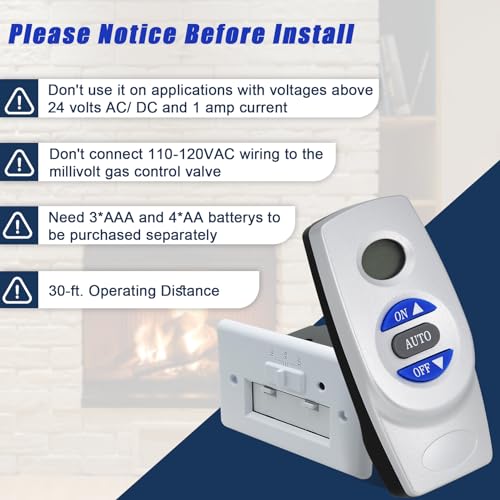 Deekool Fireplace Remote Control Kit Rcst, On/Off Thermostat Lcd Compatible With Ambient, Majestic, Monessen, Vermont Castings Gas Valve Fireplaces And Stoves thumb #4